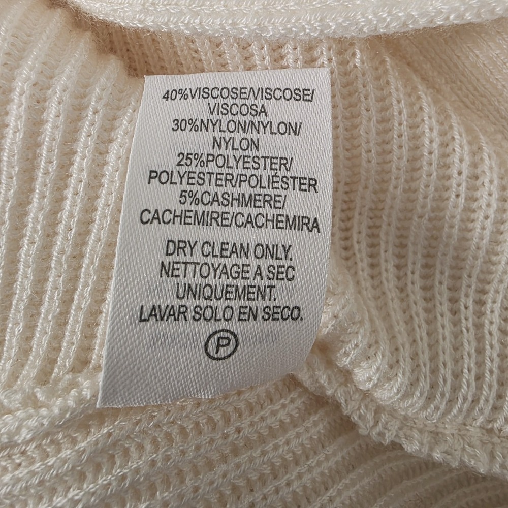 LYR by Splendind Women White Loopknit Surplice Sweater Size Small - Picture 10 of 10